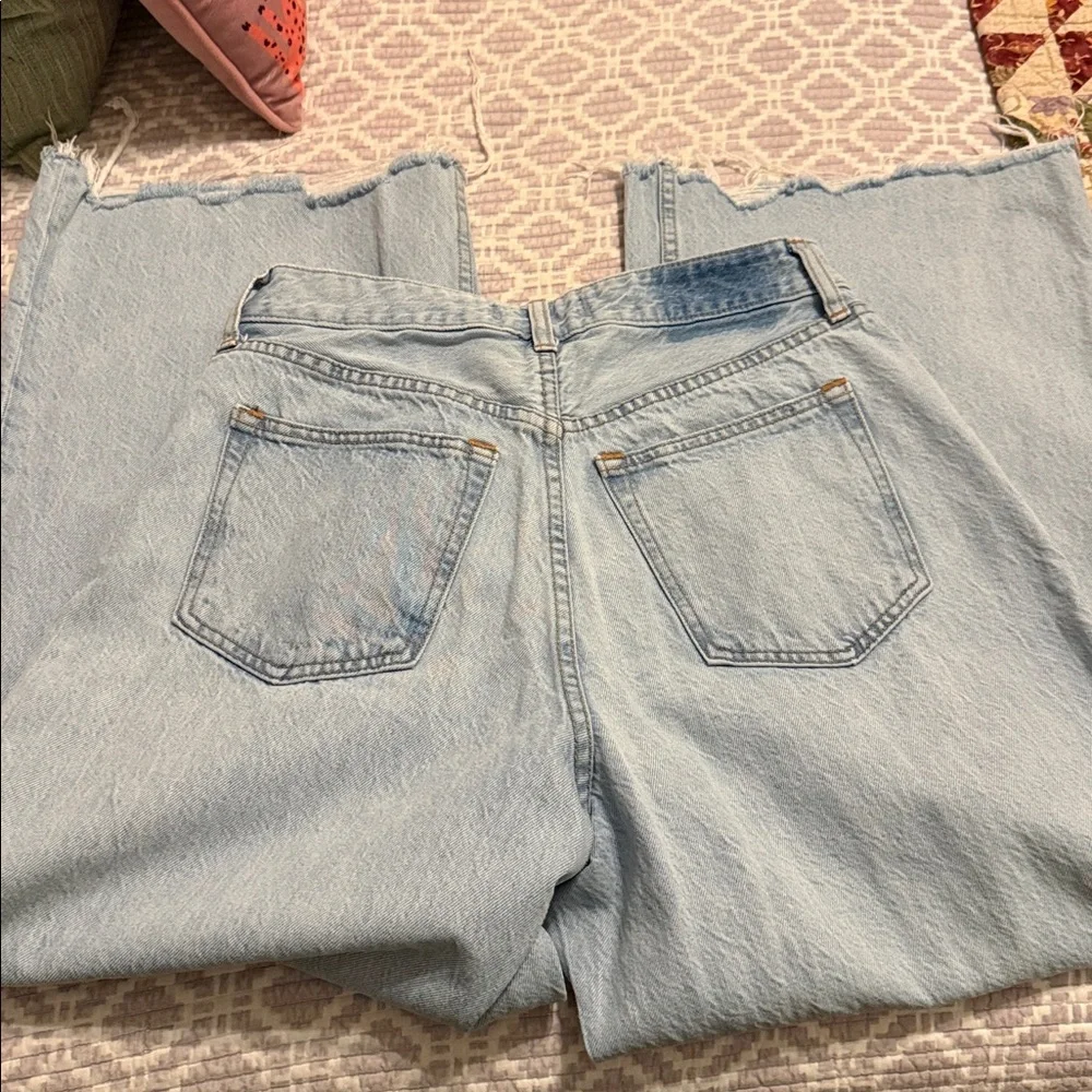 Abercrombie & Fitch Curve Love High Rise Wide Leg Cropped Jean - Picture 9 of 9